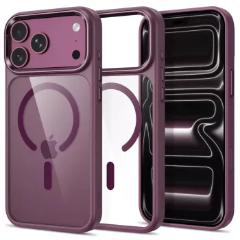Tech-Protect Magmat custodia trasparente MagSafe per iPhone 17 Pro Max / 18 Pro Max - rosso ciliegia scuro