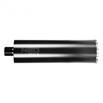 NEO TOOLS 57-864 corona diamantata per carotatrici, diametro 122 mm, lunghezza di lavoro 470 mm, filettatura 1 1/4 inch UNC, 11 segmenti, foratura a umido, serie GRAPHITE PRO