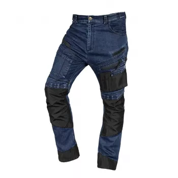 NEO TOOLS Pantaloni da lavoro in denim con rinforzi Oxford, blu navy, taglia XXL (81-360-1-XXL)