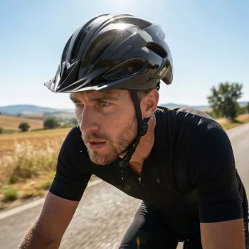 Kask Speed Casco nero lucido con luce LED, taglia M (54-58 cm) di Vayox