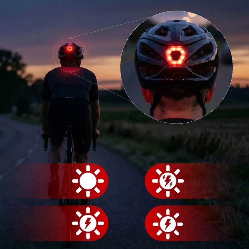 Kask Speed Casco nero lucido con luce LED, taglia M (54-58 cm) di Vayox