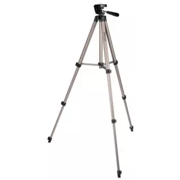 Camrock CR0577 treppiede a 3 vie con testa a sfera, supporto per smartphone e custodia, altezza max. 1060 mm, portata 2 kg, lega di alluminio, nero