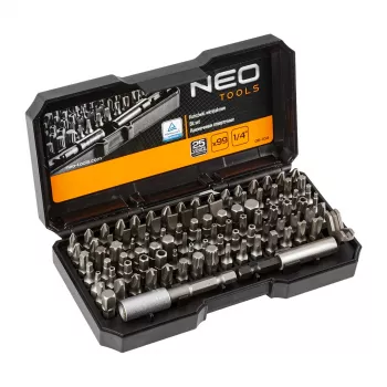NEO TOOLS set da 99 pezzi di punte per cacciavite con impugnatura, acciaio S2, esagono 1/4