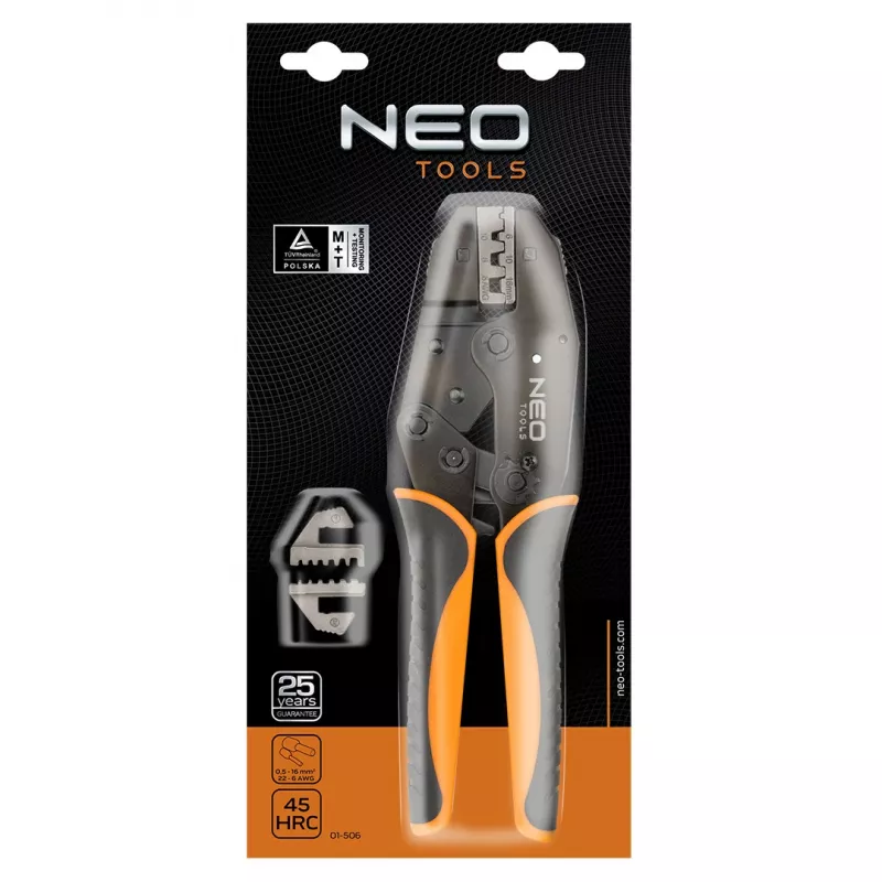 NEO TOOLS pinza crimpatrice per capicorda 0,5-16 mm² (22-6 AWG)
