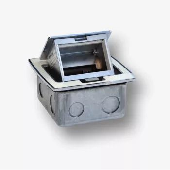 BACHMANN Mini Countertop Box 3M - scatola da tavolo per montaggio di prese standard 22,5x45 mm (45x45 mm) ribaltabile, bianca