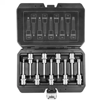 NEO TOOLS Inserti Torx su chiave a bussola 100 mm, set da 9