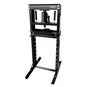 NEO TOOLS pressa idraulica da officina 20 tonnellate, struttura a H, manuale, tavolo regolabile, rosso/nero