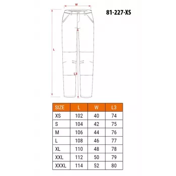 NEO TOOLS PREMIUM pantalone da lavoro, 100% cotone ripstop, 9 tasche, tasche per ginocchiere, grigio, taglia XS