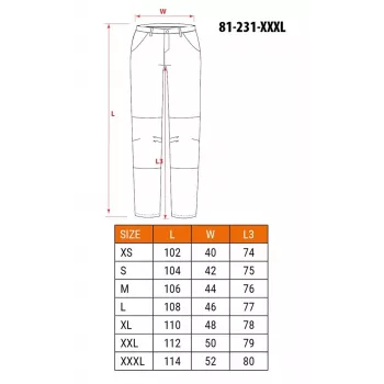 NEO Tools 81-231-XXXL pantalone protettivo grigio/nero