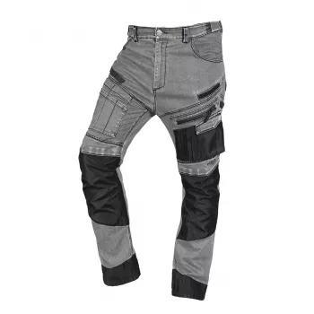 NEO TOOLS pantaloni da lavoro in denim con rinforzi Oxford, grigio, taglia XXXL (EU 62)