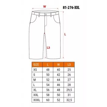 NEO TOOLS PREMIUM shorts uomo XXL – misto cotone con stretch, nero