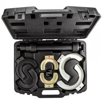 NEO TOOLS set di compressori per molle con ganasce intercambiabili | 3 coppie (65-212 mm) | 1500 kg per coppia | acciaio CrV | valigetta in plastica | TOP-11-797