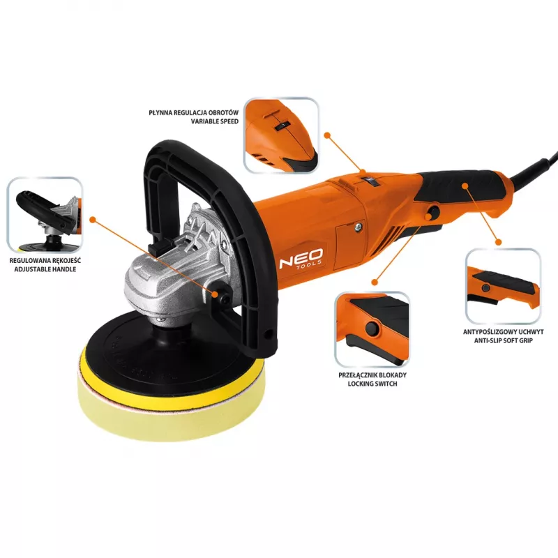 NEO TOOLS 04-701 lucidatrice rotante 900W 150mm con velocità variabile e avvio progressivo