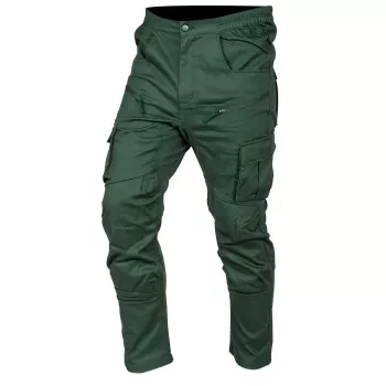 Pantaloni jogger da lavoro OUTDOOR NEO TOOLS, verdi, taglia M – cotone stretch con passante portautensili