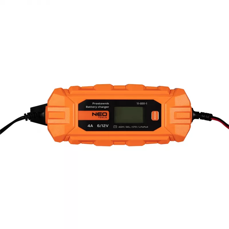 NEO TOOLS 11-891-1 Caricabatterie automatico 4A/70W per batterie al piombo-acido 6V/12V, AGM e GEL (3-120Ah)