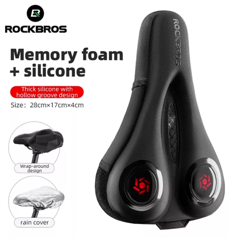 Rockbros LF044R coprisella per bici con fodera antipioggia impermeabile - nero e rosso