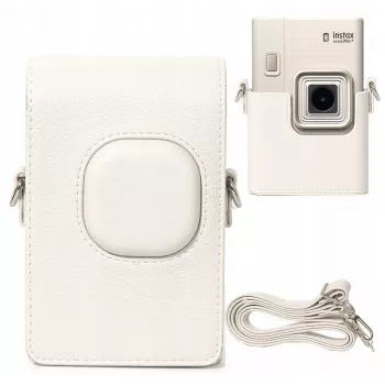 LOVEINSTANT custodia protettiva in pelle PU grigia per Fujifilm Instax Mini LiPlay+ fotocamera ibrida istantanea con tracolla