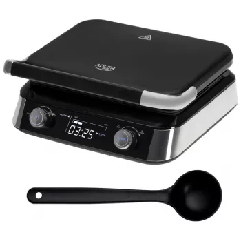 Adler AD 3084 piastra per waffle, 2400 W, nero/argento