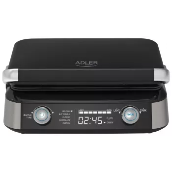 Adler AD 3084 piastra per waffle, 2400 W, nero/argento