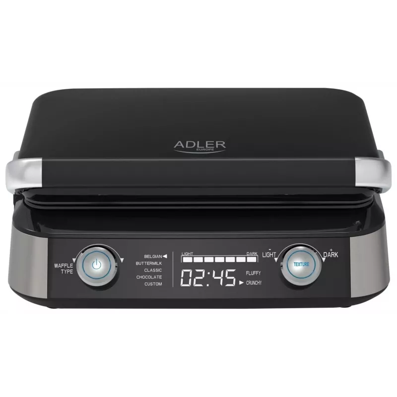 Adler AD 3084 piastra per waffle, 2400 W, nero/argento