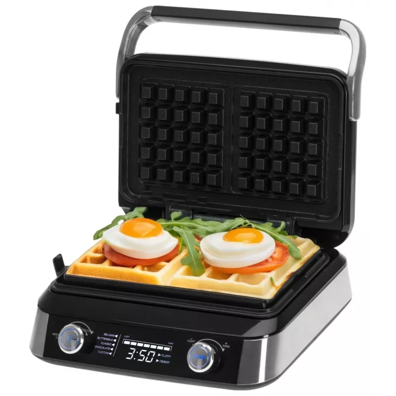 Adler AD 3084 piastra per waffle, 2400 W, nero/argento