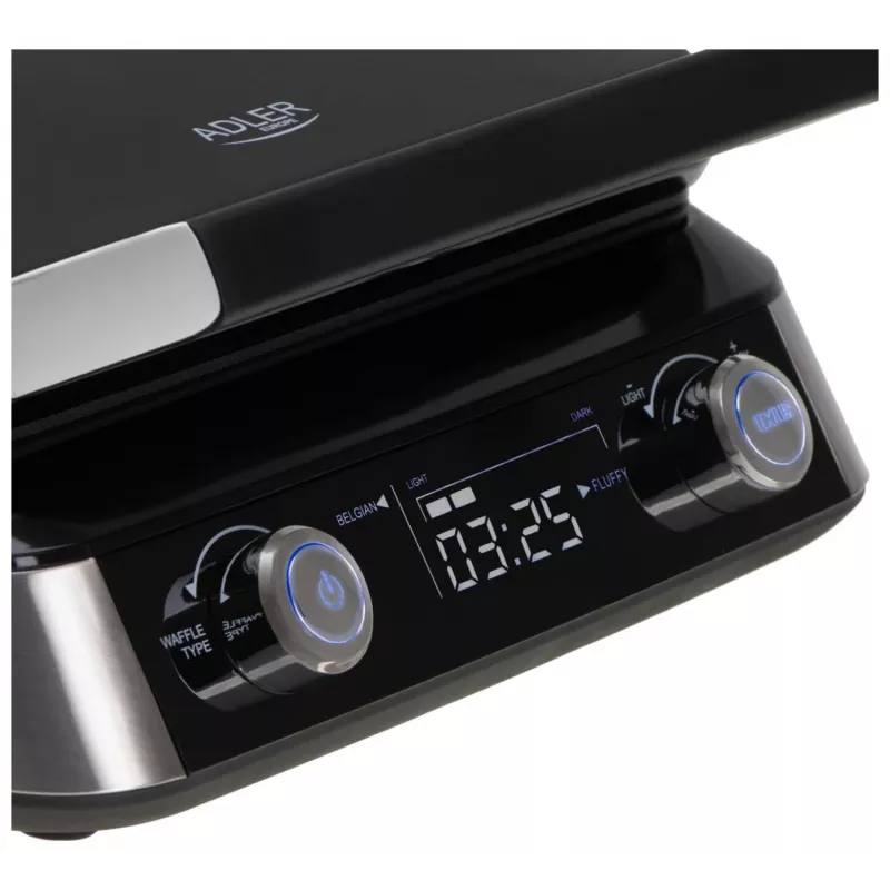 Adler AD 3084 piastra per waffle, 2400 W, nero/argento