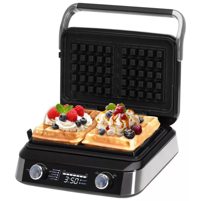 Adler AD 3084 piastra per waffle, 2400 W, nero/argento