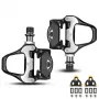 ROCKBROS LP-RD2BK pedali da bici da corsa compatibili Shimano SPD-SL con tacchette gialle - nero argento