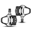 ROCKBROS LP-RD2BK pedali da bici da corsa compatibili Shimano SPD-SL con tacchette gialle - nero argento