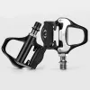ROCKBROS LP-RD2BK pedali da bici da corsa compatibili Shimano SPD-SL con tacchette gialle - nero argento