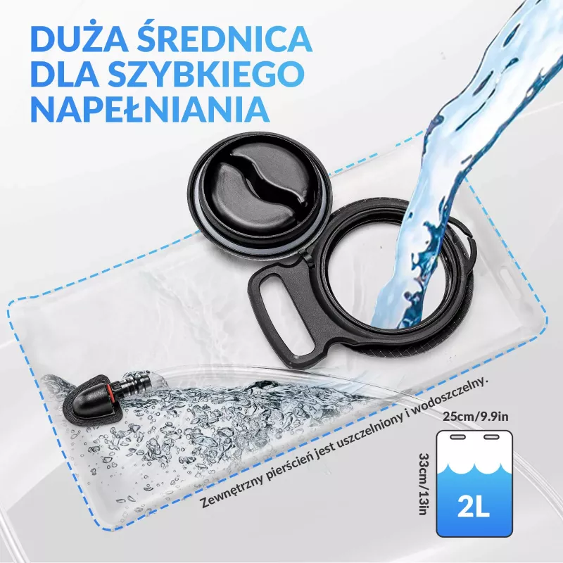 Rockbros H32 zaino idrico con sacca 2L - nero