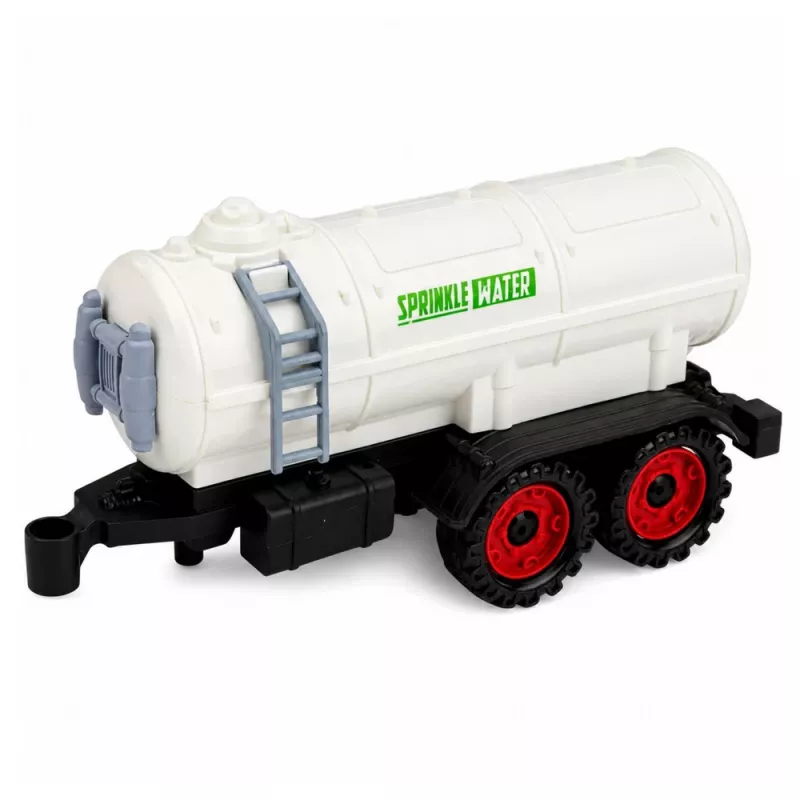 LEAN TOYS Trattore con rimorchio cisterna, a frizione, macchina agricola, 34 cm