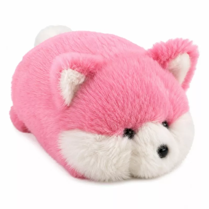 LEAN TOYS volpe di peluche, pelo morbido rosa, 16 cm