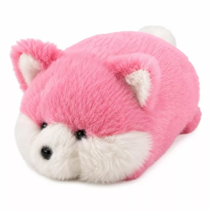 LEAN TOYS volpe di peluche, pelo morbido rosa, 16 cm