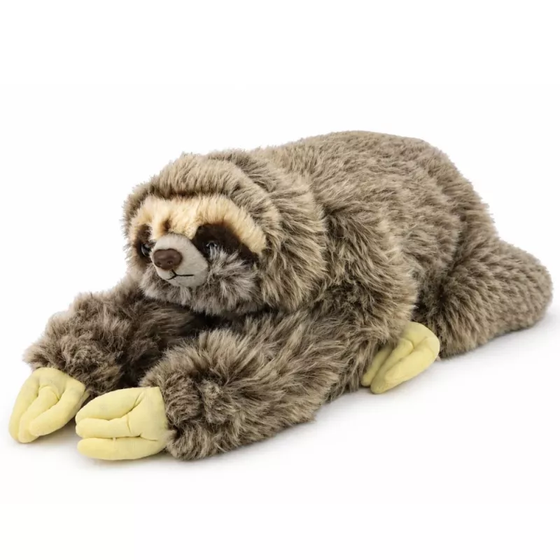LEAN TOYS Bradipo realistico di peluche con zampe a velcro 34 cm