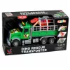 LEAN TOYS Camion trasportatore con gabbia e figura dinosauro T-Rex con luce e suono 1:12