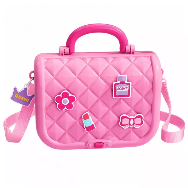 LEAN TOYS Set bellezza 2-in-1 portatile con custodia, specchio, cosmetici e accessori, rosa
