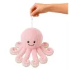 LEAN TOYS Polpo di peluche con ventosa, rosa, 16 cm