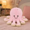 LEAN TOYS Polpo di peluche con ventosa, rosa, 16 cm