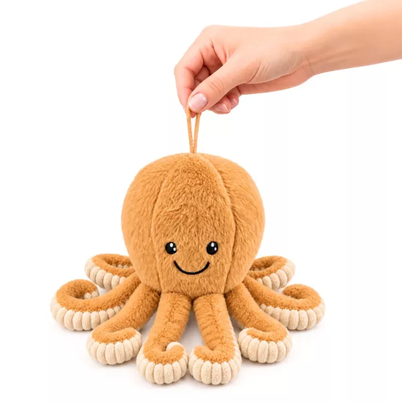 LEAN TOYS Polpo di peluche con tentacoli elastici beige 30 cm