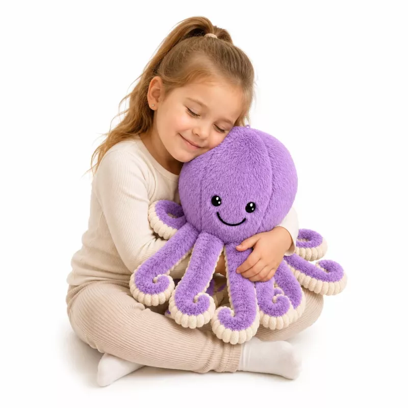 LEAN TOYS Polpo di peluche con tentacoli elastici lilla 50 cm