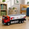 LEAN TOYS Autocisterna in metallo a frizione luci suoni rosso e bianco 1:40