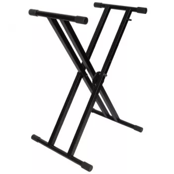 V-TONE DELUXE K1 Supporto per tastiera a X doppio rinforzo, nero, portata 45 kg