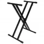 V-TONE DELUXE K1 Supporto per tastiera a X doppio rinforzo, nero, portata 45 kg