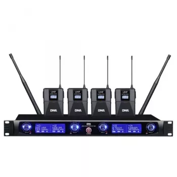 DNA Professional DNA WM4 Sistema microfonico wireless con 4 trasmettitori a mano UHF set quad channel
