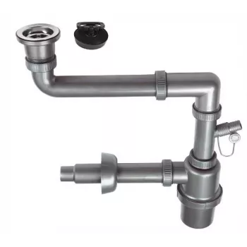1-Bowl Sink Siphon with Click-Clack Plug 3.5 inch