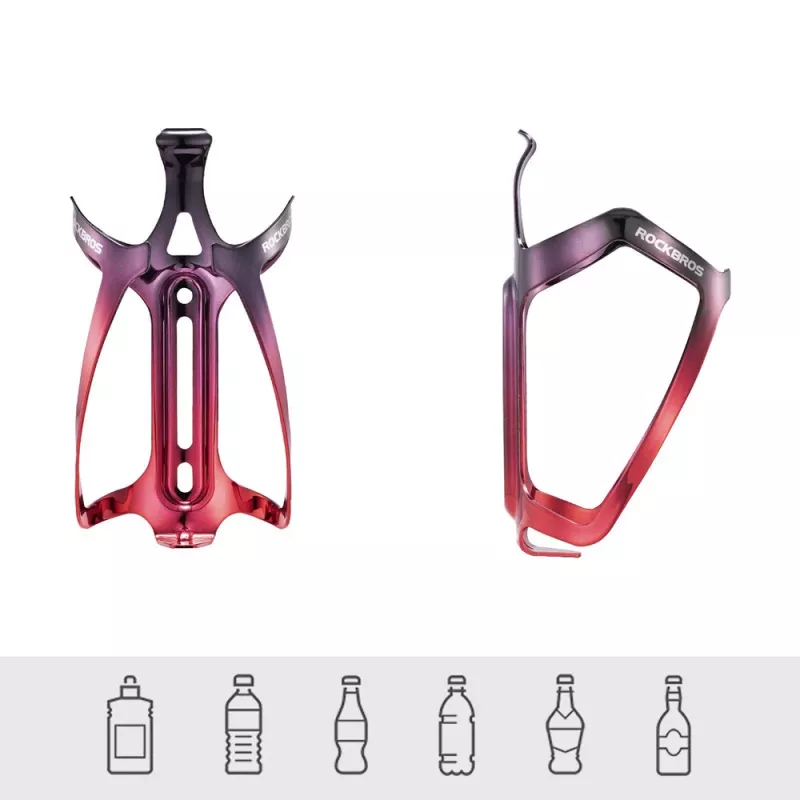 Rockbros RKL02 Portaborraccia per bici in alluminio - nero/rosso