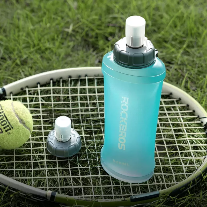 ROCKBROS Soft Flask 500 ml azzurro - borraccia pieghevole in TPU per la corsa