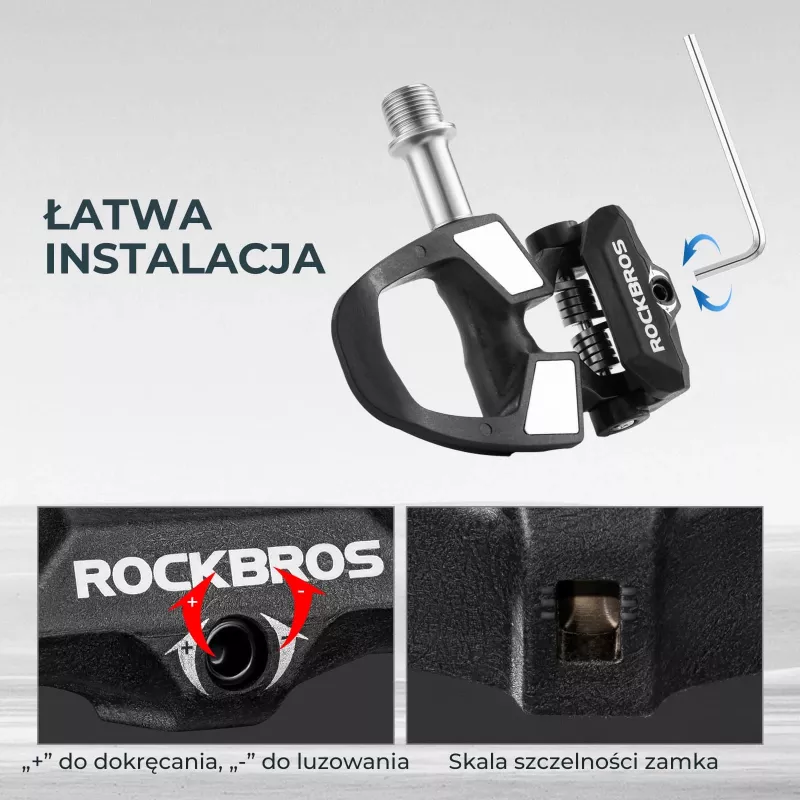ROCKBROS RD9 Pedali da corsa SPD-SL in fibra di carbonio e lega di titanio - nero