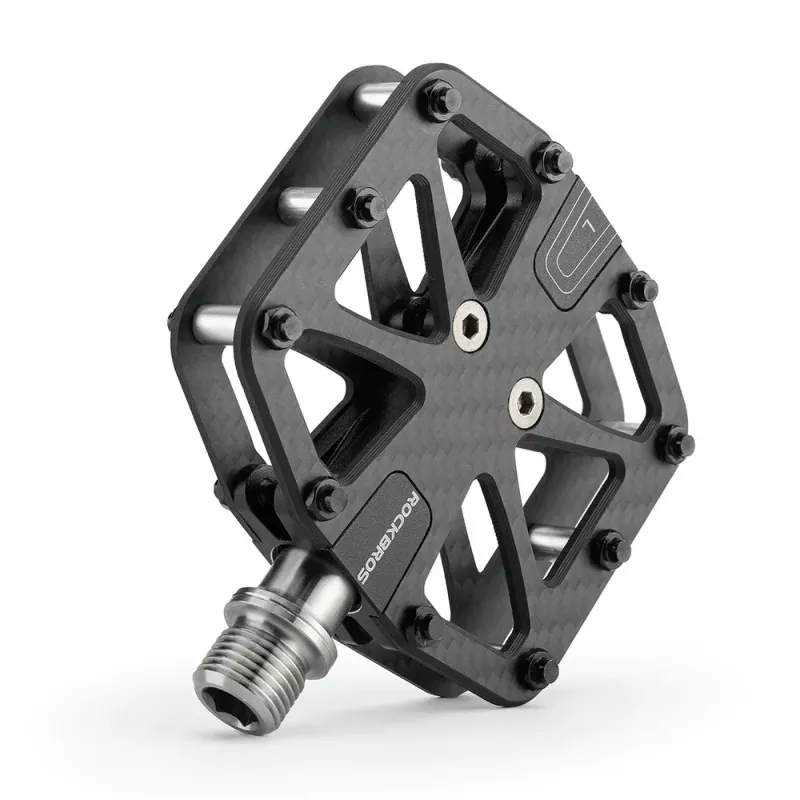 Rockbros C525 Pedali a piattaforma per bici in fibra di carbonio - nero